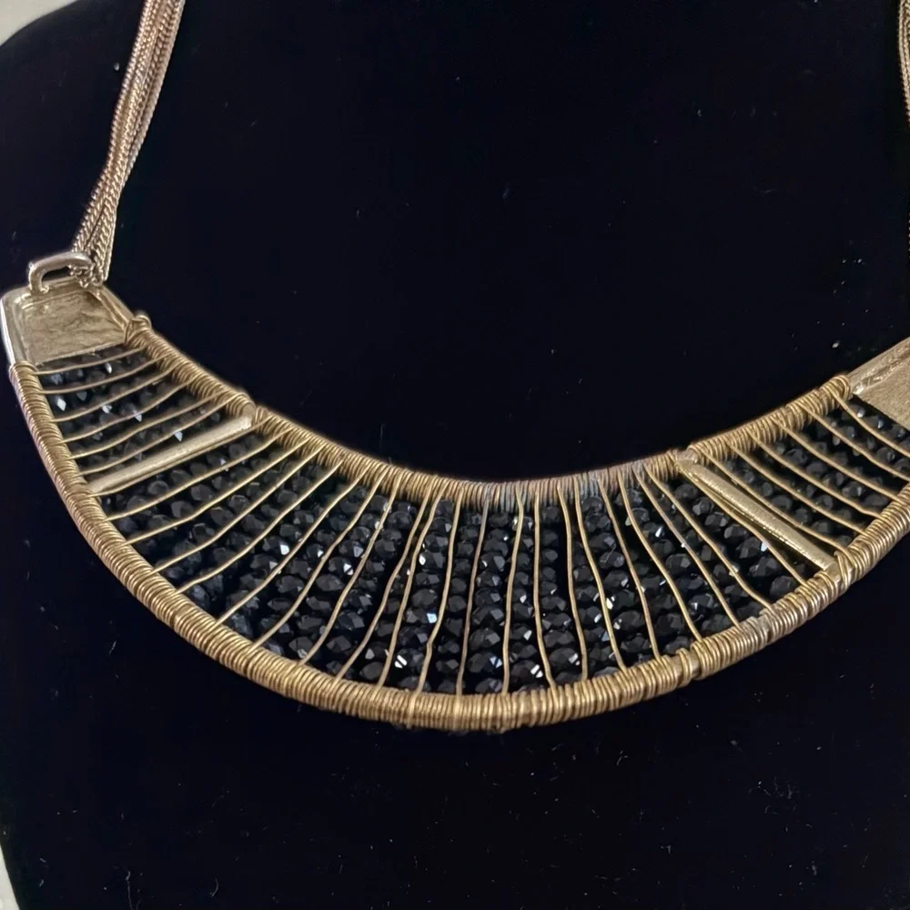 Kenneth Cole Women's Black Beaded Statement Necklace